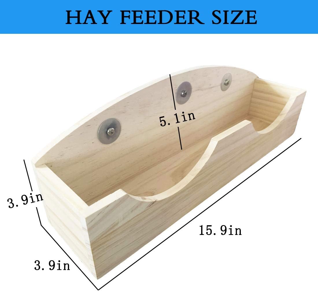 Hamiledyi Rabbit Hay Feeder, Bunny Hay Feeder Rack,Bunny Food Manger Wooden Hay Manger Rack Rabbit Hay Holder Feeders Grass Holder for Guinea Pig Chinchilla Hamster
