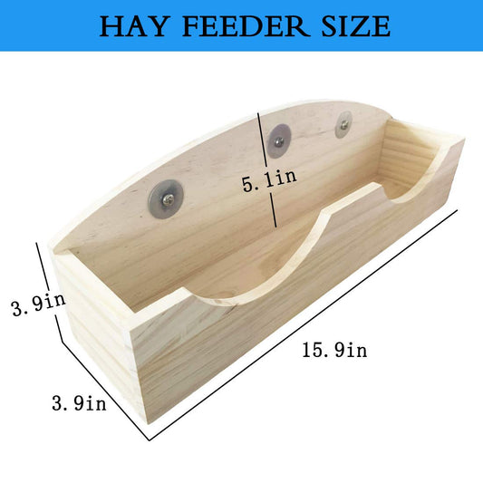 Hamiledyi Rabbit Hay Feeder, Bunny Hay Feeder Rack,Bunny Food Manger Wooden Hay Manger Rack Rabbit Hay Holder Feeders Grass Holder for Guinea Pig Chinchilla Hamster