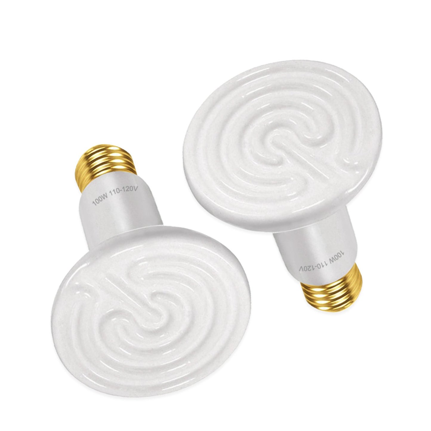 WUHOSTAM 100W 2 Pack Ceramic Heat Lamp,White Dimmable Infrared Bulb No Light Emitter Lamp Infrared Ceramic Heat Lamp Bulb for Pet Coop Heater Reptile Chicken Lizard Turtle Brooder Bulb, ETL Listed