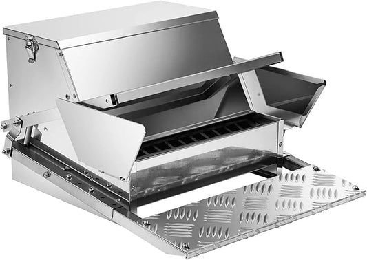 RYFT Automatic Chicken Feeder 25 lb Galvanized Steel Poultry Feeder, Up to 12 Chickens 10 Days with Weatherproof Lid, for Chickens, Ducks, Fowl