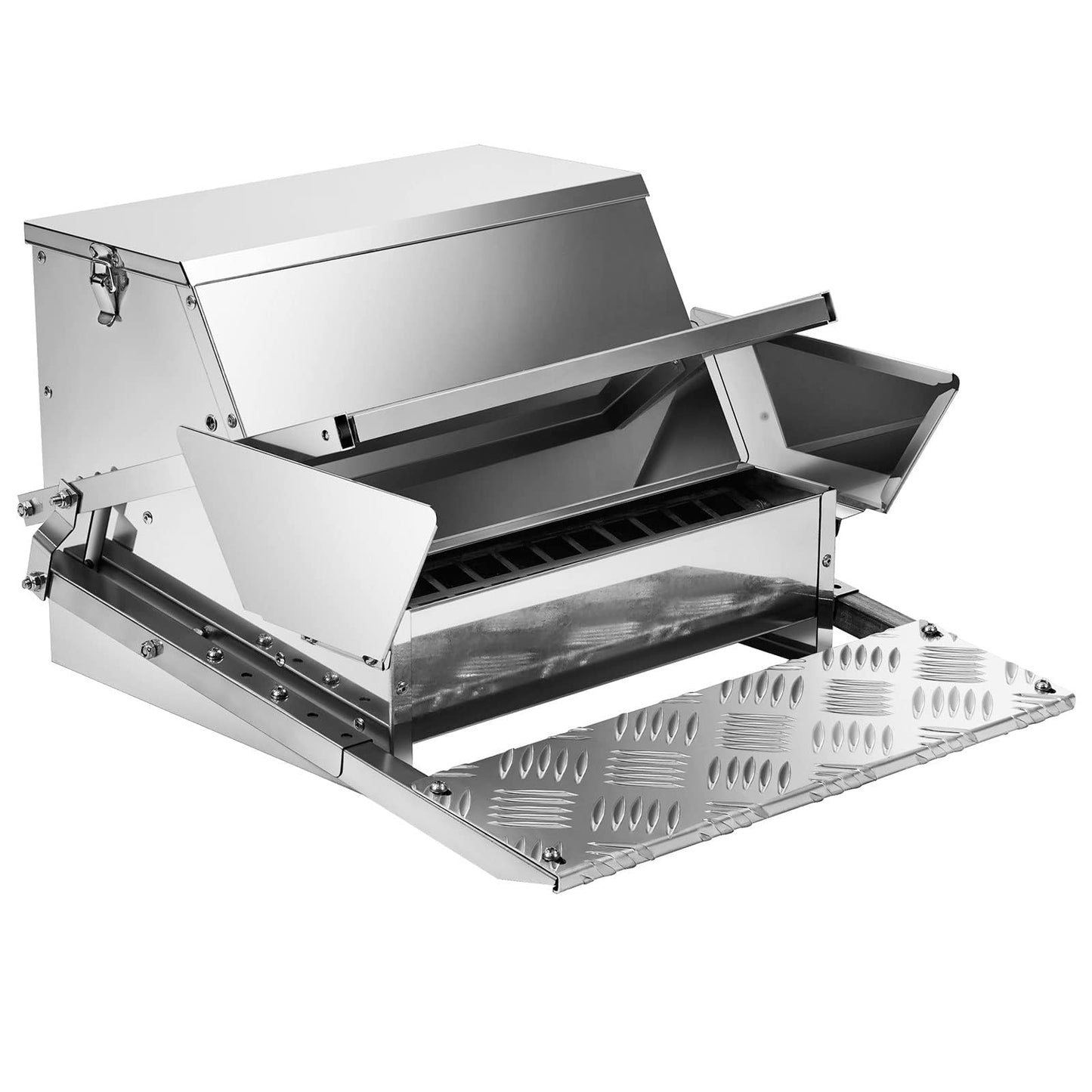 RYFT Automatic Chicken Feeder 25 lb Galvanized Steel Poultry Feeder, Up to 12 Chickens 10 Days with Weatherproof Lid, for Chickens, Ducks, Fowl