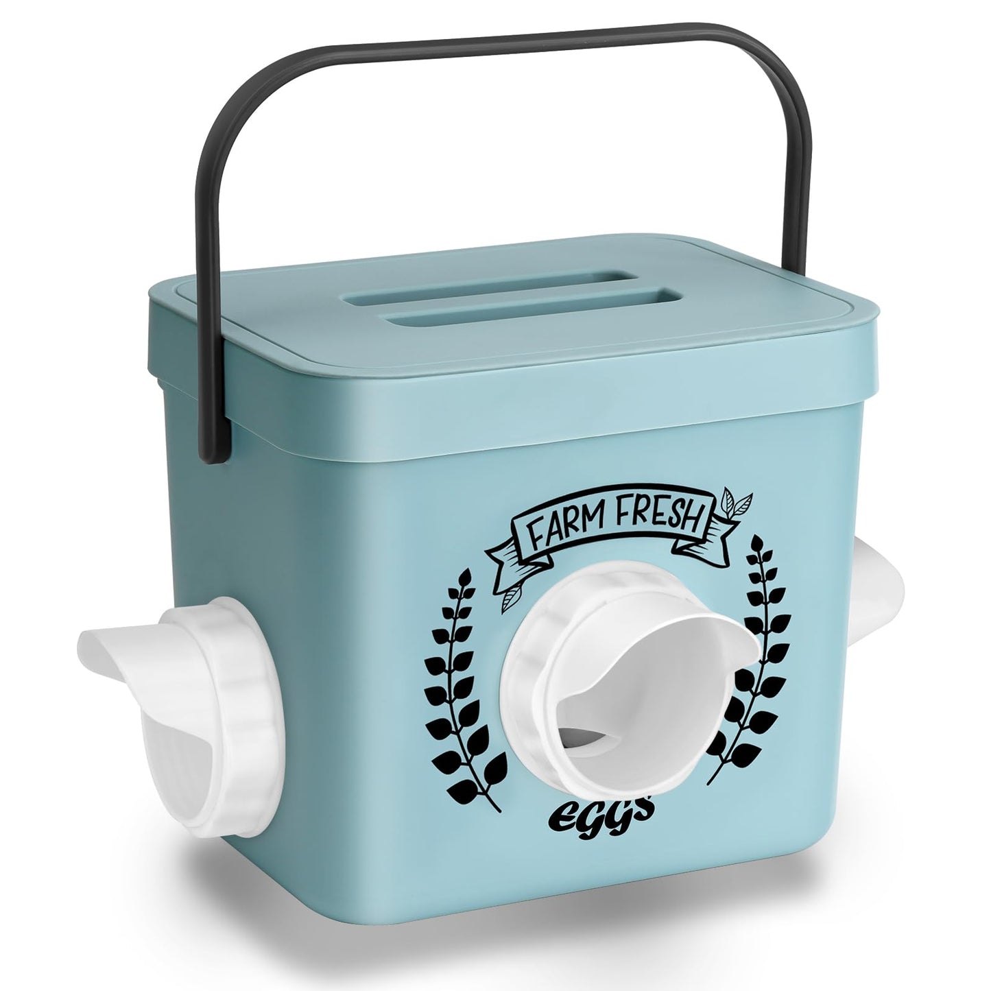 ‎Tgeyd Chicken Feeder, 10 LB Chicken Coop Accessories, Chicken Feeders No Waste for Chicks and Hens, Waterproof Automatic Chicken Feeder, Hanging Chicken Feeder with 3 Ports (Patent Product)