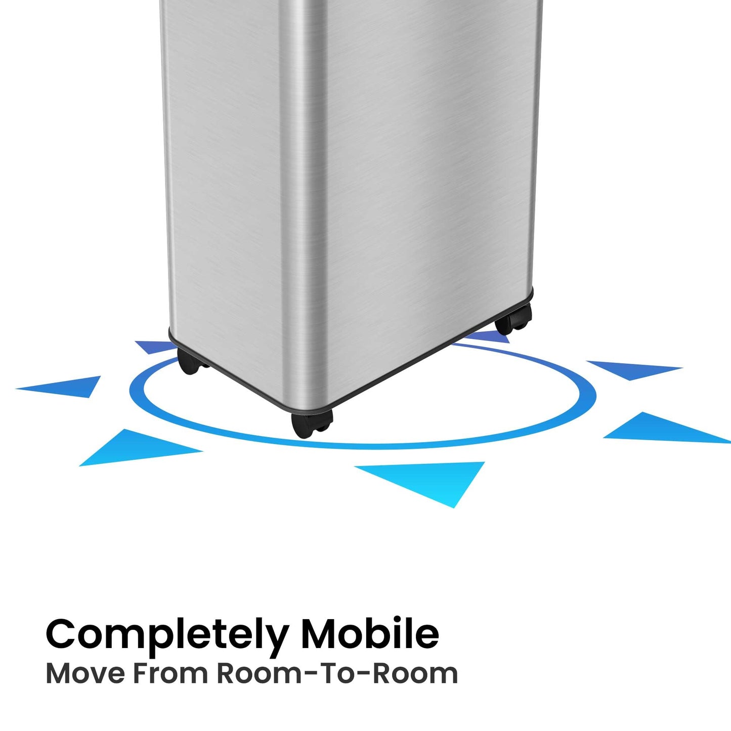 iTouchless 21 Gallon Open Top Kitchen Trash Can Recycling Bin with Wheels and Double Odor Filters Rectangular Commercial Stainless Steel 80 Liter Trashcan Home Office Work Bedroom Livingroom Garage