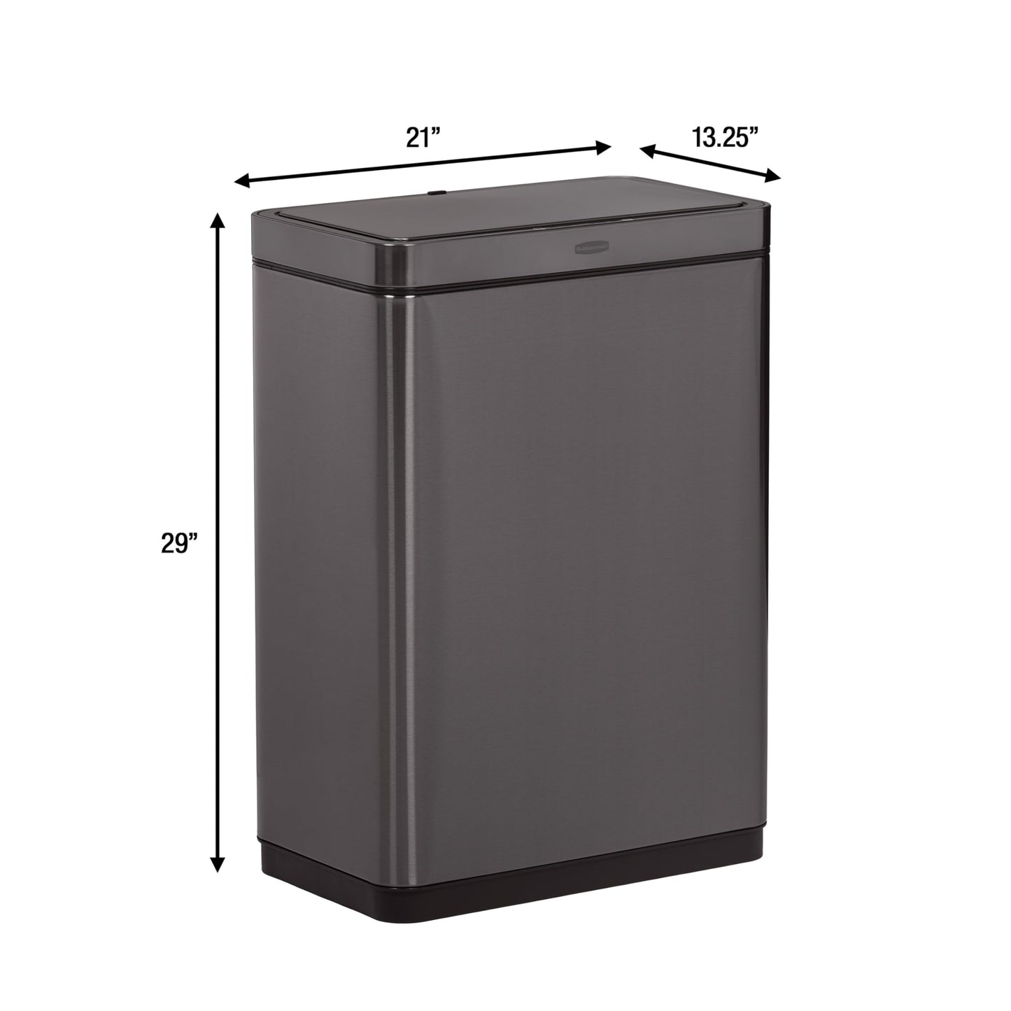 Rubbermaid Elite Stainless Steel Sensor Trash Can for Home and Kitchen Batteries Included 12.4 Gallon Charcoal for Home/Kitchen/Hotel/Lobby/Office