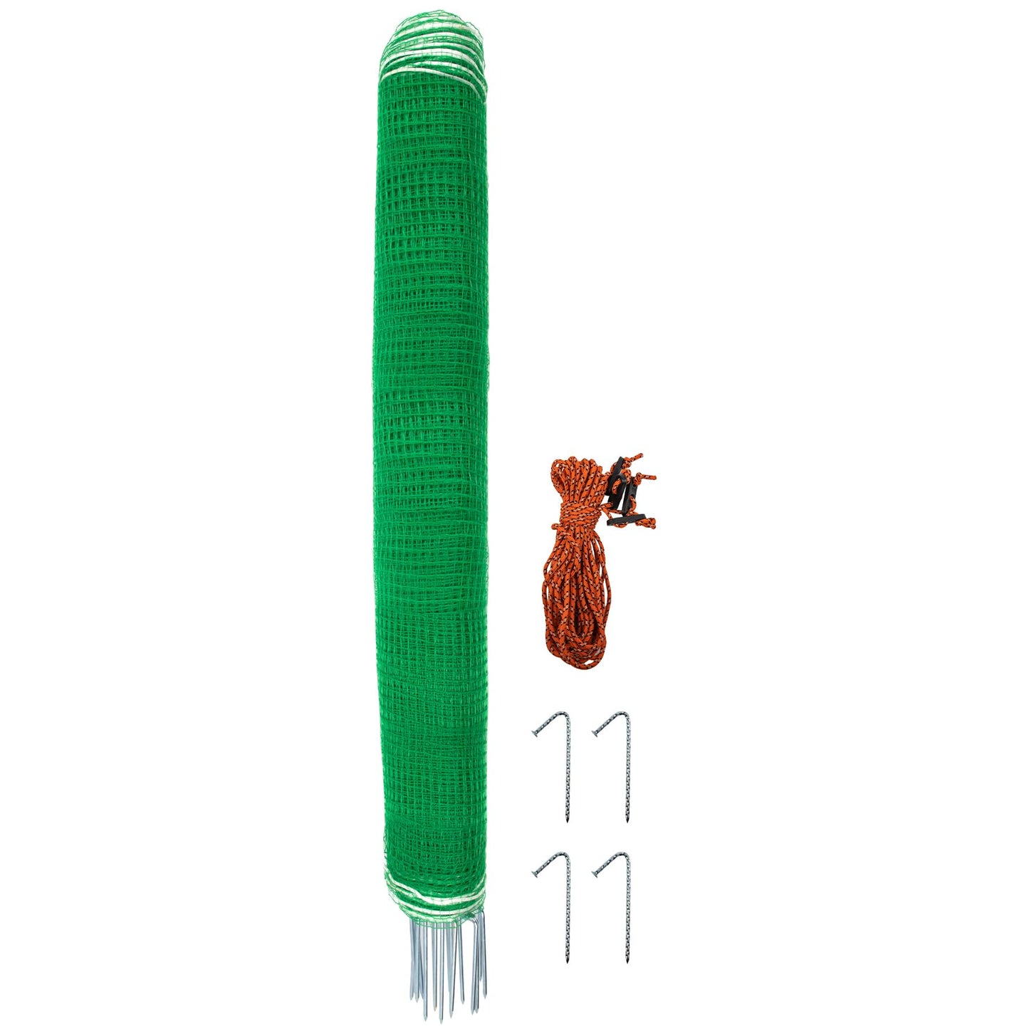 Toriexon Non Electric Fence Netting 48"x65', Boundary Fence with Double Spiked Posts&Windproof Kit, Portable Poultry Fence for Dogs, Chickens, Ducks, Turkeys Suitable in Backyard, Garden, Farm-Green
