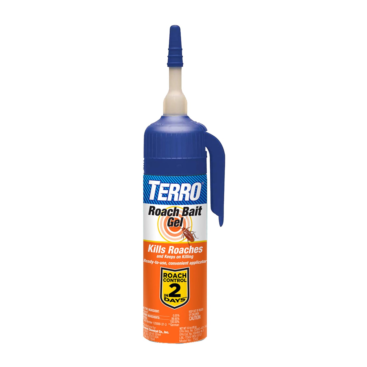Terro T502 Ready-to-Use Indoor Cockroach Gel Bait Killer - Kills German, American, Oriental Roaches, 3 oz