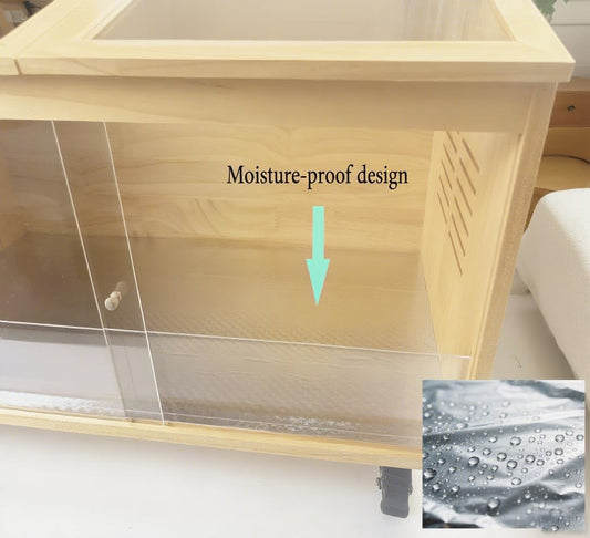 Brooder Box for Chicks Pine Wood Chicken brooder Box with Thermostat & Heating Lamp & Brake Casters，Solid Panels Chick brooder for Chicks, Ducklings, Hamsters, Guinea Pigs - Chew-Proof (40x20x20 in)