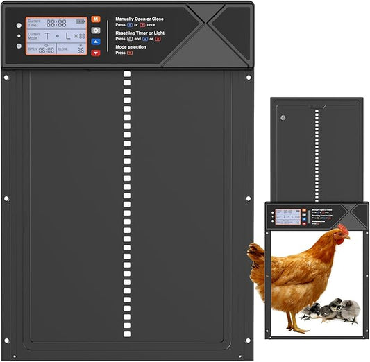 Automatic Chicken Coop Door Solar Powered with Timer & Light Sensor