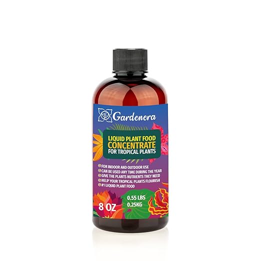 Gardenera Plant Growth Superfood for Tropical Plants with 18 Essential Vitamins & Minerals - Organic Plant Food Fertilizer - Micro-Fungi and Bio-Organisms for Plant Care & Growth Enhancement - 8oz
