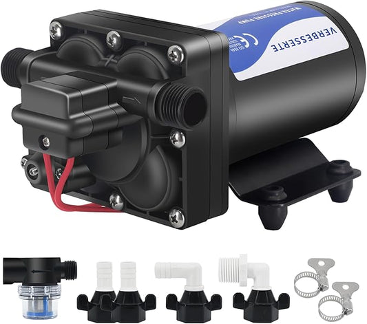12V DC RV Water Pump Water Pressure Booster Pump for Home 5.0GPM 70PSI Marine Boats Washdown Pump Self-Priming Diaphragm Pump for Yacht Garden Camp Bathroom Kitchen