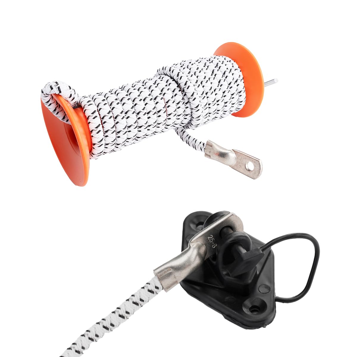 BEIYI Electric Fence Bungy Gate Kit, Electric Fence Handles with Elasticized Rope for Livestock, Insulators Temporary System, Easy Installation