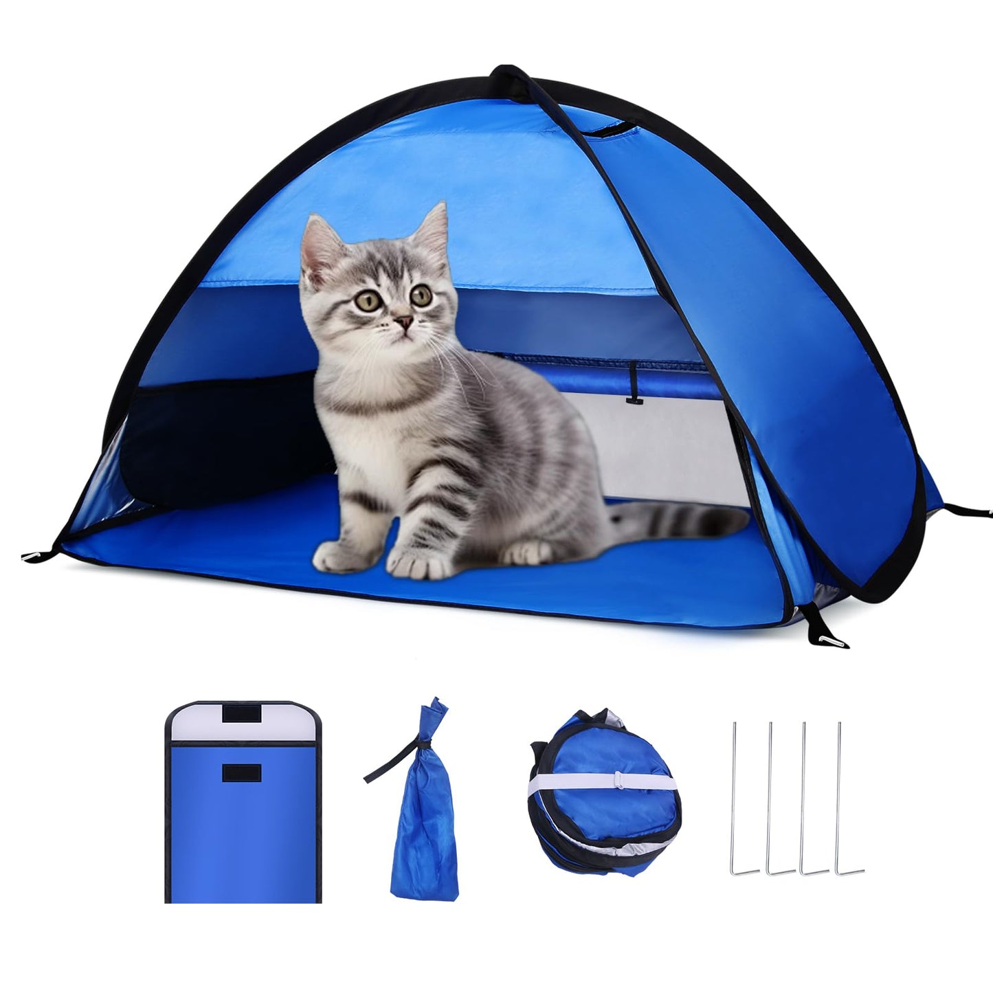 Beach Sun Shelters, Instant Sun Shade Canopy Head PopUp Canopy Automatic Shade Tent for Camping, Portable Windproof Waterproof with Mobile Phone Stand with Tent Nails, with Breathable Mesh, 70cm