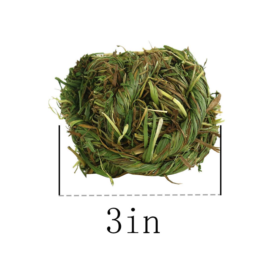 PINVNBY 6 Pack Rabbit Chew Grass Balls,Natural Timothy Woven Bunny Hay Ball Teeth Grinding Activity Play for Hamster Chinchillas Gerbils Guinea Pigs and Other Small Animal