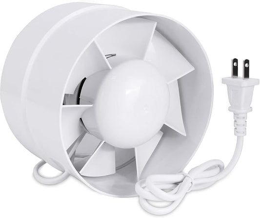 HUGOOME Inline Duct Fan 4 Inch Vent Booster, HVAC Exhaust Intake Fans 76 CFM, Ventilation Blower for Grow Tent Attic Kitchen Garage Greenhouse Basement (Φ 4 inch/110v)