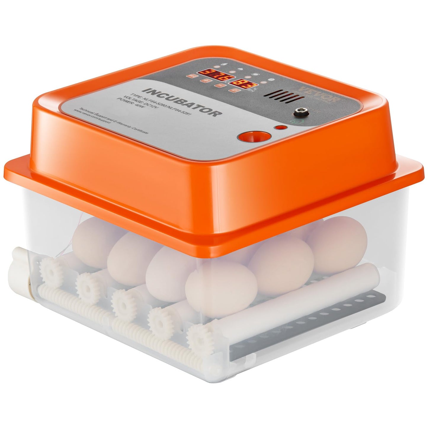 VEVOR 12 Egg Incubator, Incubators for Hatching Eggs, 360° Automatic Egg Turner with Temperature and Humidity Display, 12 Eggs Poultry Hatcher with ABS Transparent Shell for Chicken, Duck, Quail