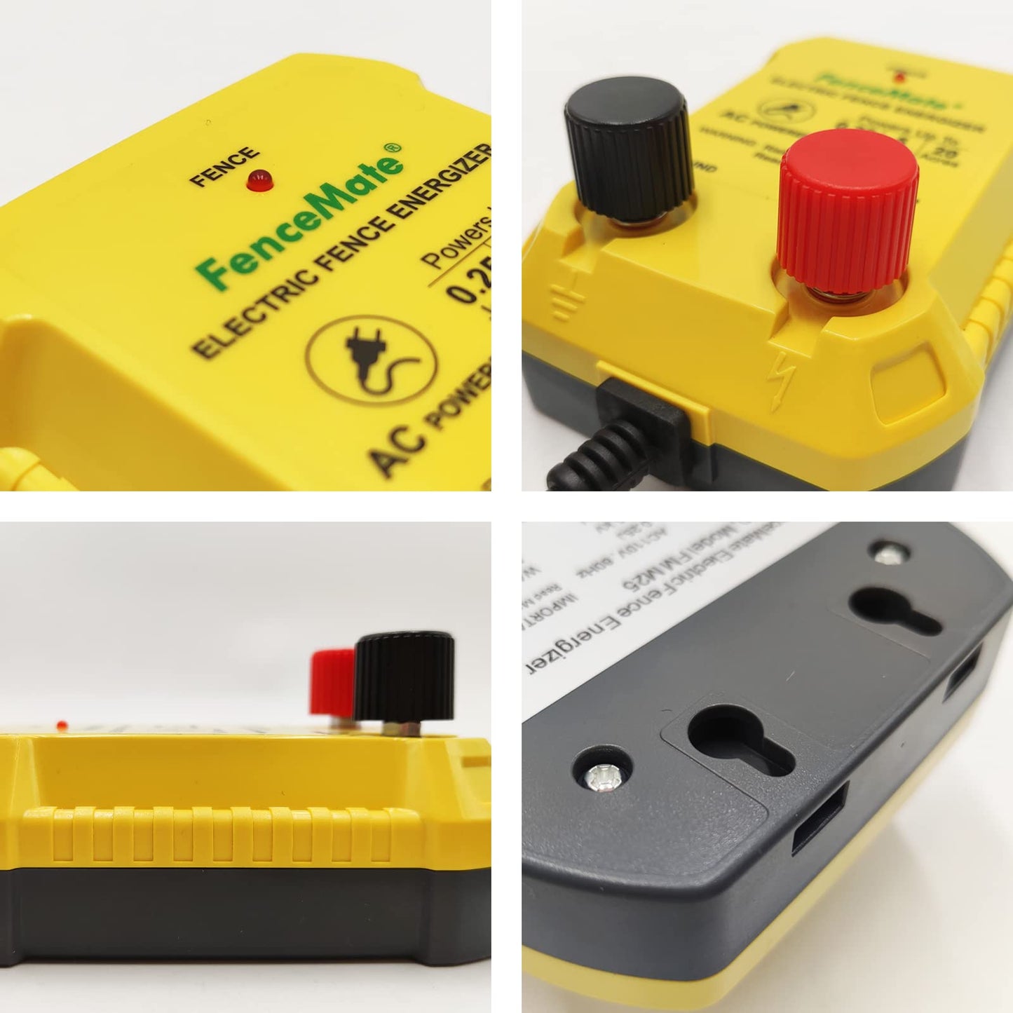 FenceMate AC Powered Electric Fence Charger Output 0.25J up to 5 Miles to Contain Small Pet, Poultry, Keep Rodent & Nuisance Animals Out, Used in Homestead, Garden, Pond, Fence Energizer up to 6 kV