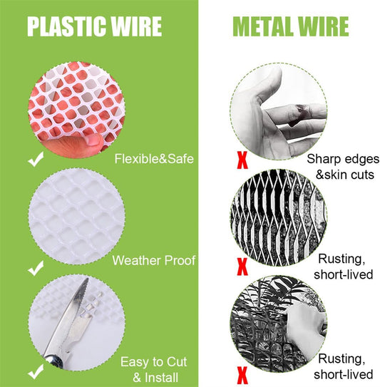 Plastic Chicken Wire Fence Mesh Poultry Fencing 11.81IN x 10FT Hexagonal Fencing Wire for Gardening, Floral Netting Chicken Wire Frame with 25Pcs Cable Ties