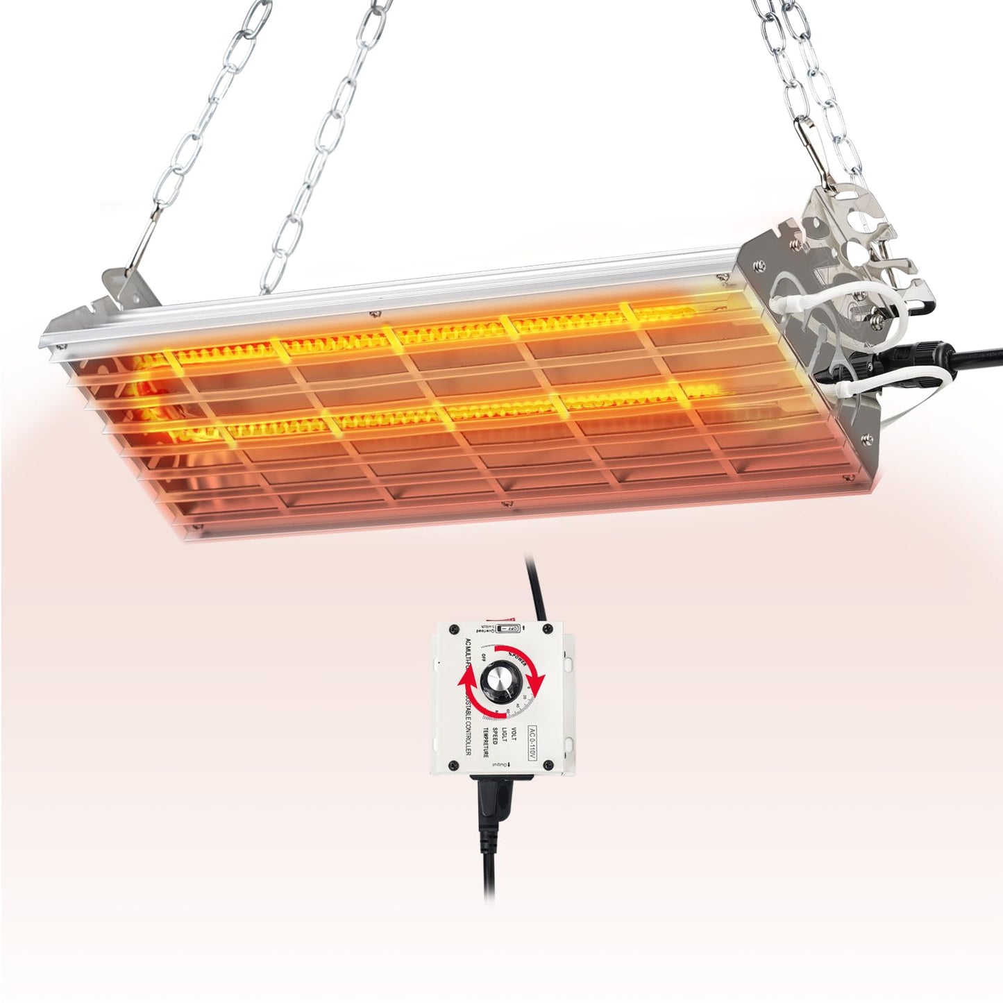 Large Heat Lamp for Chicken Coop, 600 Watts Carbon Fiber Chicken coop Heater, Adjust 2 Mode Temp&Hanging Height, Waterproof,Indoor & Outdoor Heater,For Cow,Sheep,Livestock,size:16.3x5.31x3inch