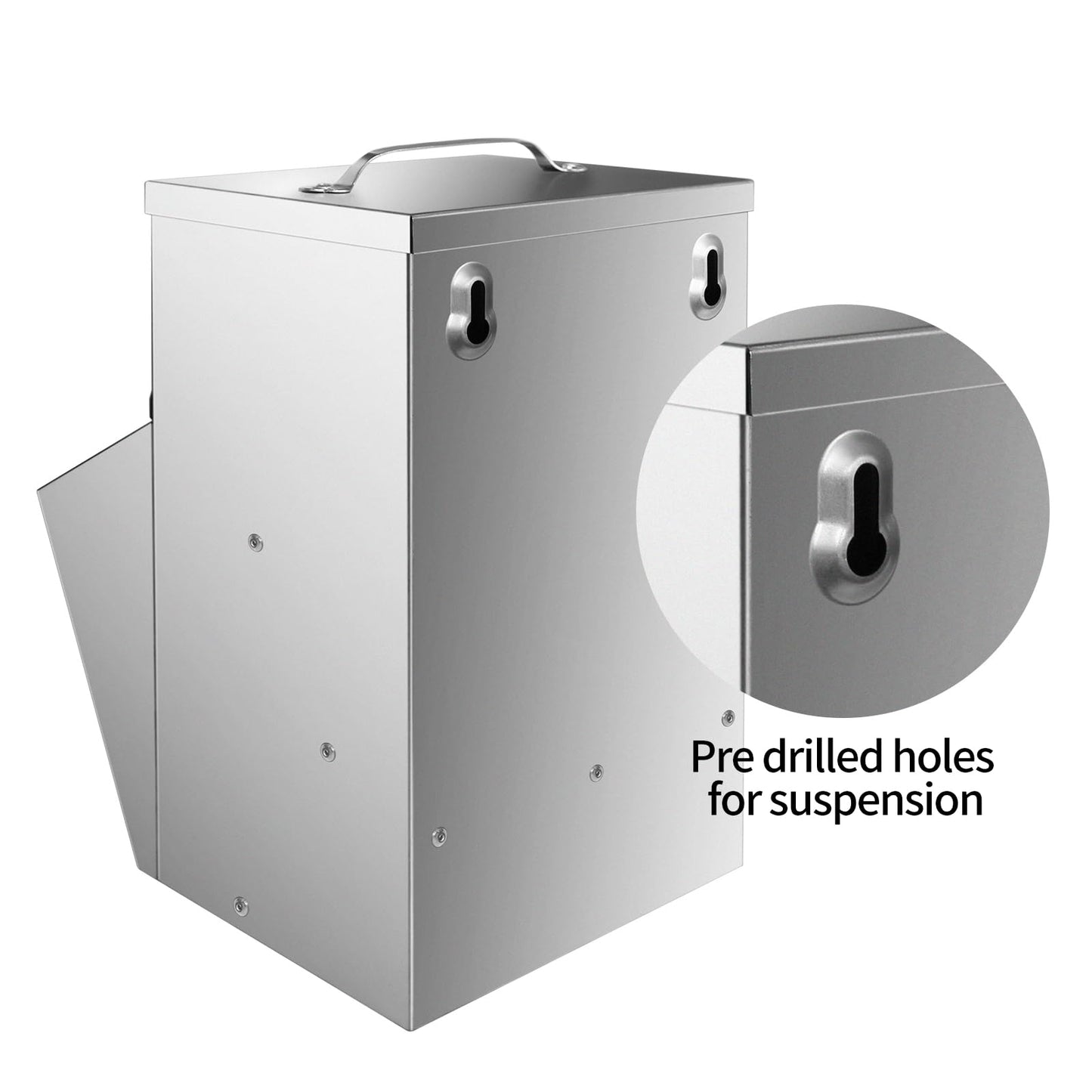 RYFT Galvanized Chicken Feeder 11.5 Lbs Capacity, Outdoor Rat Proof Metal Poultry Feeder with Lid, Hanging Chicken Feeder, Coop Food Dispenser No Waste for Chicken， Duck