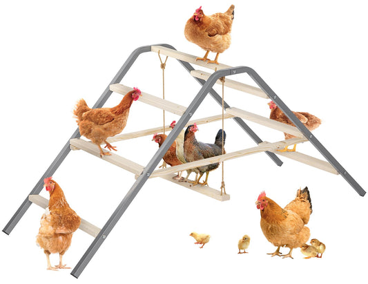 PETSFIT 4 Holes Chicken Nesting Box-All Weather PVC Roof and Chicken Perch