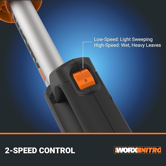 WORX Nitro WG543 20V Cordless Leaf Blower, Electric Blower with 410CFM & 130MPH, Blowers for Lawn Care with 3.8 Lbs, Battery & Charger Included