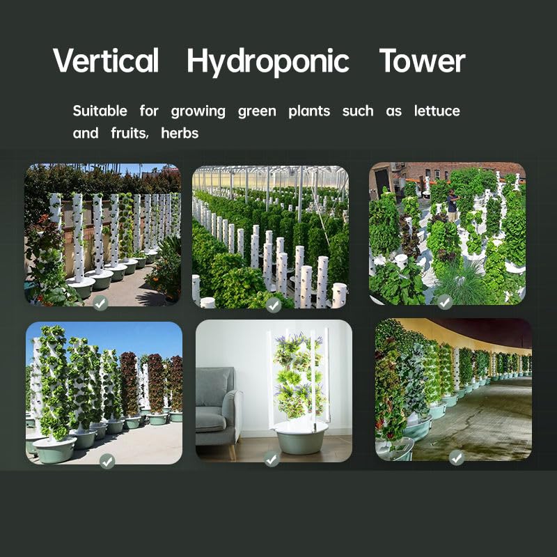 TIRUSS Hydroponic Growing Kit System with 4 LED Grow Lights,Hydroponics Tower Set, 7 Layer 28 Pots Planter, Vertical Hydro Tower Indoor Herb Garden Kit for Lettuce, Veggies, and Fresh Greens