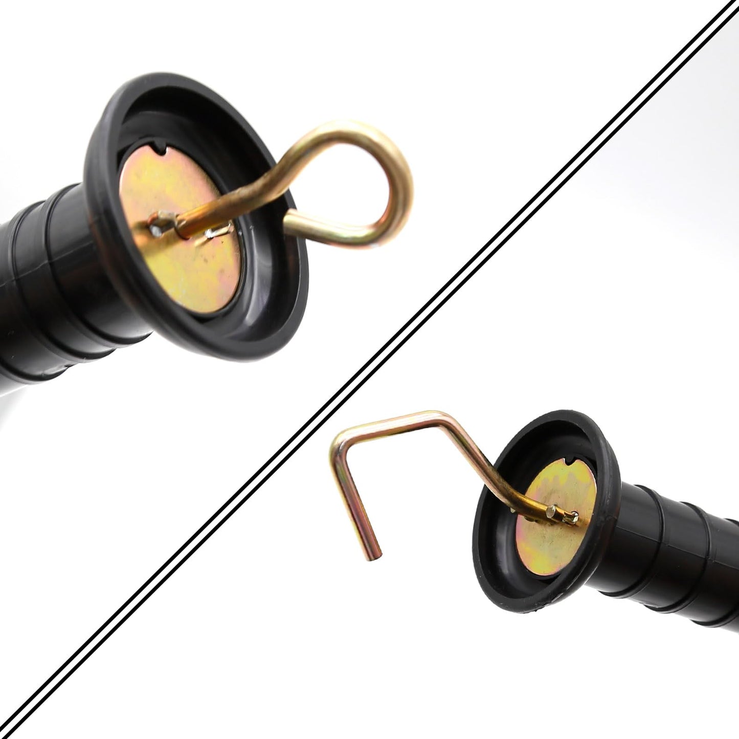 Anxingo 2 Set of Electric Fence, Handle Set with Anchors, Spring Gate Handle Set with 16 feet Tension