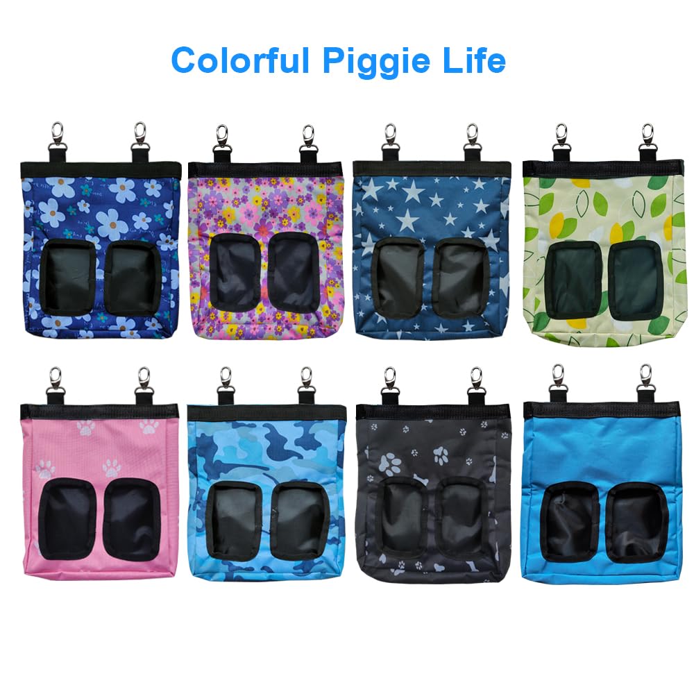 Guinea Pig Hay Feeder, Hanging Rabbit Hay Feeder Bag for Guinea Pigs Bunnies Chinchillas. Pure Black