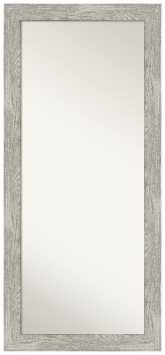 Amanti Art Grey Full Length Mirror, 66x30 Dove Greywash Tall Free Standing Body Wall Mirror Full Length for Dressing, Country Rustic Frame, Lean on Floor or Hang, Wall Decor