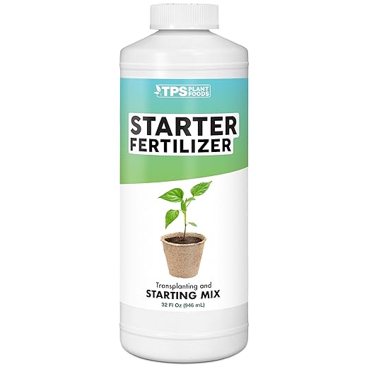 TPS NUTRIENTS Starter Plant Fertilizer, Gentle Complete Formula Plus Micronutrients for Starts and Transplants, Liquid Plant Food, 32 oz (1 Quart)
