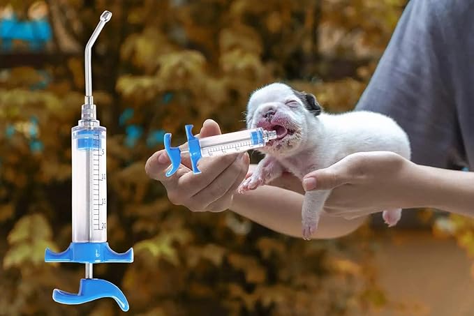 1 Pcs Goats Feed water filler, Drench Nozzle, Reusable, Adjustable Dosage, for Cattle, Sheep, Goats, Horse, Pig, Dog Supplies (Blue 20ml)