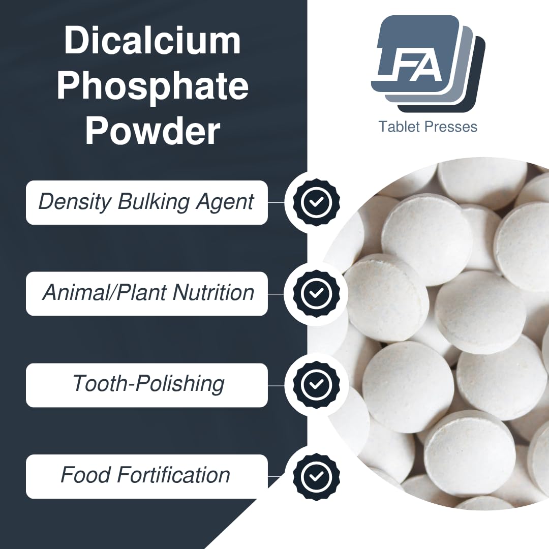 Dicalcium Phosphate Dihydrate DCPD Powder - 1 kg (2.2 lb) - Tablet & Capsule Flowing Agent - Food Anti-Caking Agent & Supplement Filler