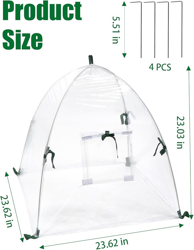 2 Pack Mini Greenhouse, Clear Outdoor Garden Frost Cover, Portable Small Green House for Indoor Outdoor, Small Grow Plant House Tent, Greenhouse Cover for Cold Frost Protector Plants (Transparent)