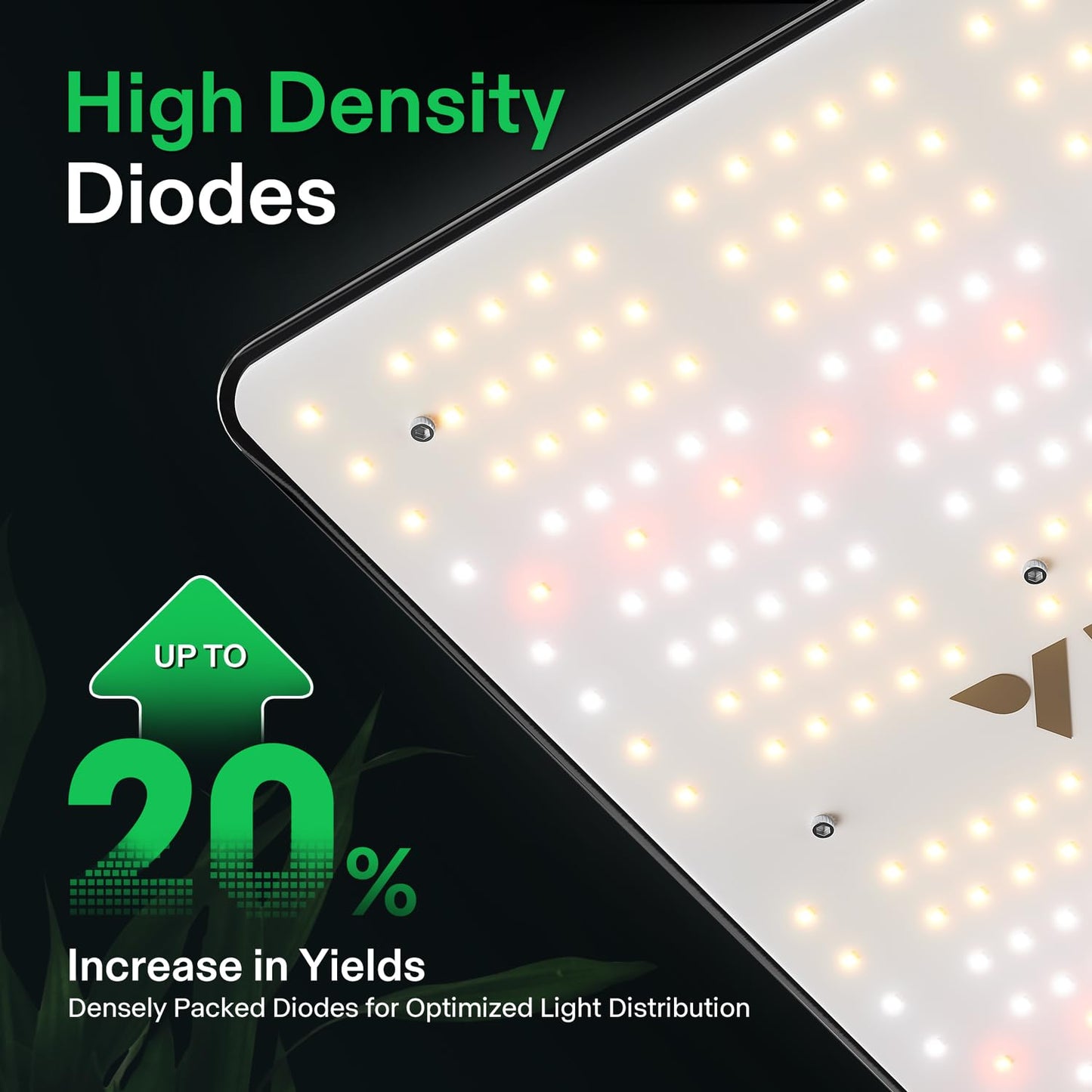 VIVOSUN VS1500 LED Grow Light with Full Spectrum Diodes & Daisy Chain Driver Dimmable Lights and LumaRay Side Lighting Bars (4-Bar), Full Spectrum LED Grow Lights for Grow Tents, Greenhouses