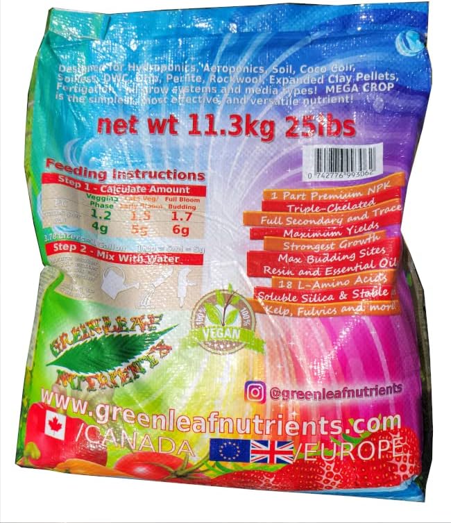 Mega Crop 1-Part Complete Base Nutrient - Hydroponic and Soil Fertilizer for Plants with Organics – Easy to Use for Max harvests