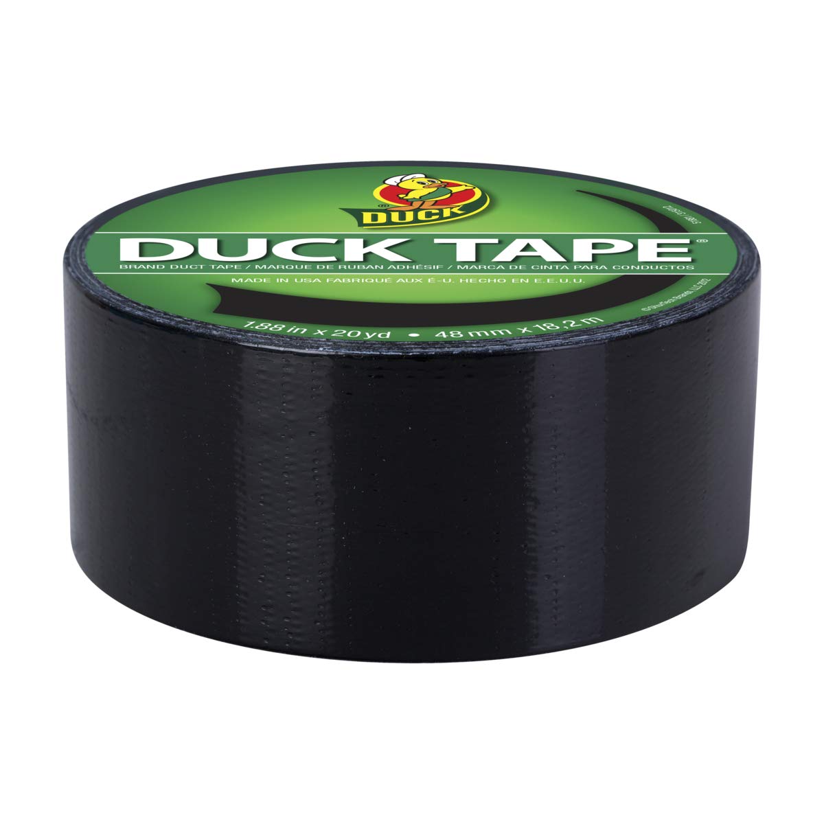Duck 285636 Color Duct Tape 3-Pack, 1.88 Inches x 20 Yards, 60 Yards Total, 3-Roll Pack, Black, 3 Piece