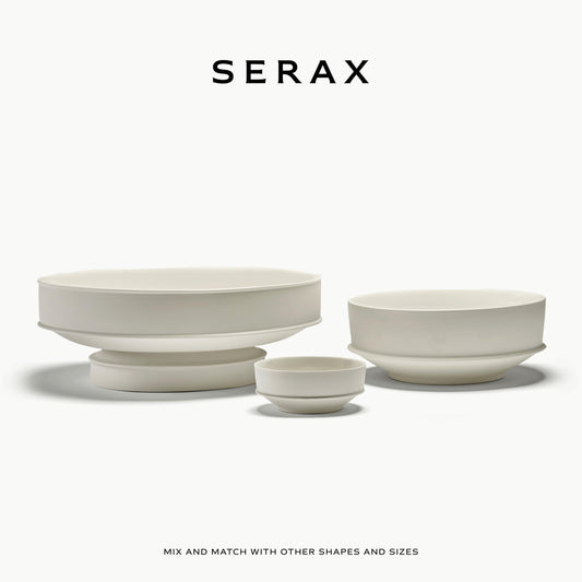 Serax Raised Bowl | Dune tableware accessories by Kelly Wearstler | XL porcelain white bowl | Farmhouse Kitchen and Dinnerware Sets for Home, Family, Party