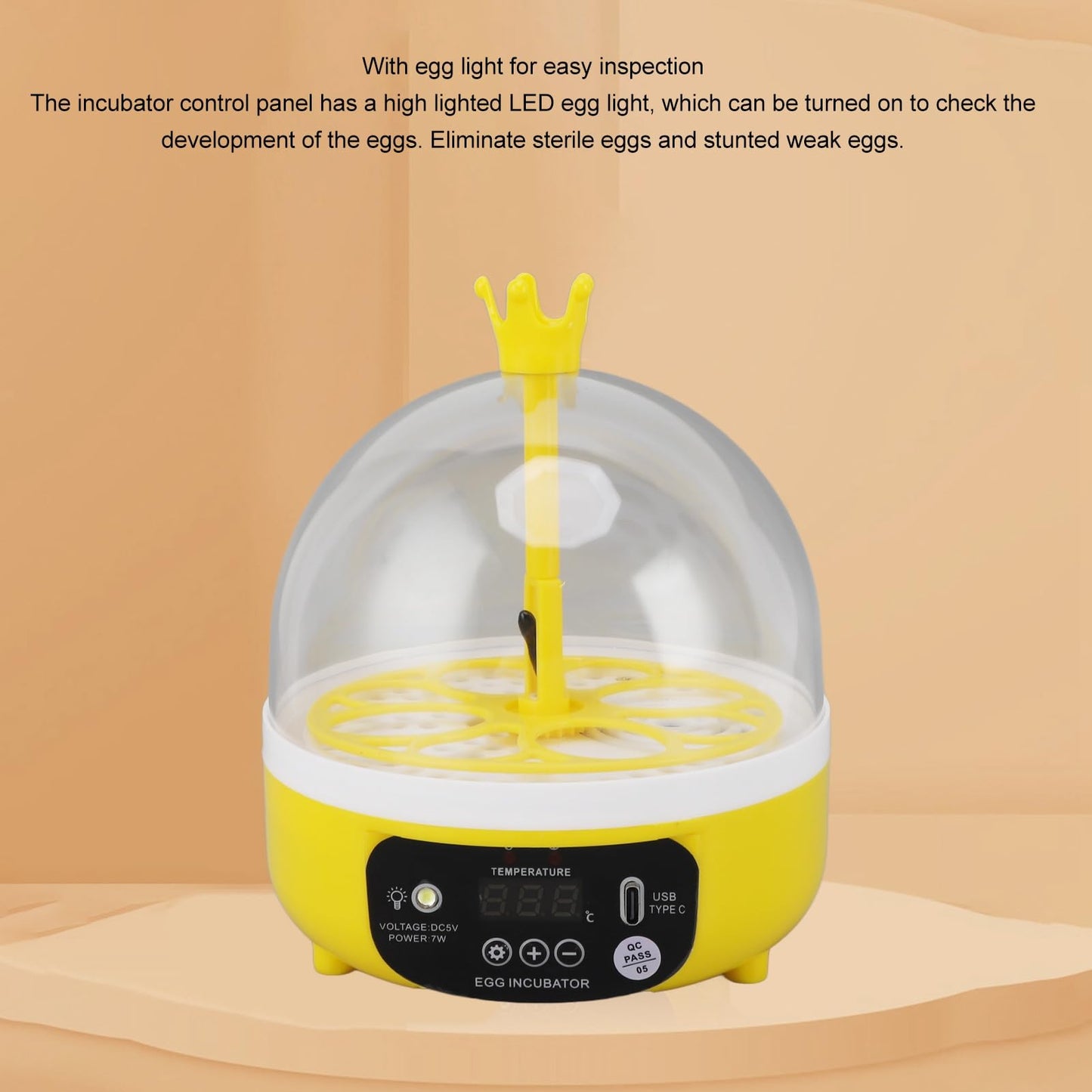 Yosoo Chicken Incubator, Mini Egg Incubator for Hatching 4 Eggs, Portable Egg Hatcher for Chicken, Duck, Goose, with Clear Window (Auto Turning)