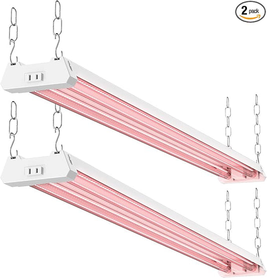 Sunco 4FT LED Grow Light for Indoor Plants 40W, Full Spectrum, Hanging Suspended Fixture, Linkable, Plug in, Greenhouse Year Round for Indoor Plants Seedlings Vegetables Flowers 2 Pack