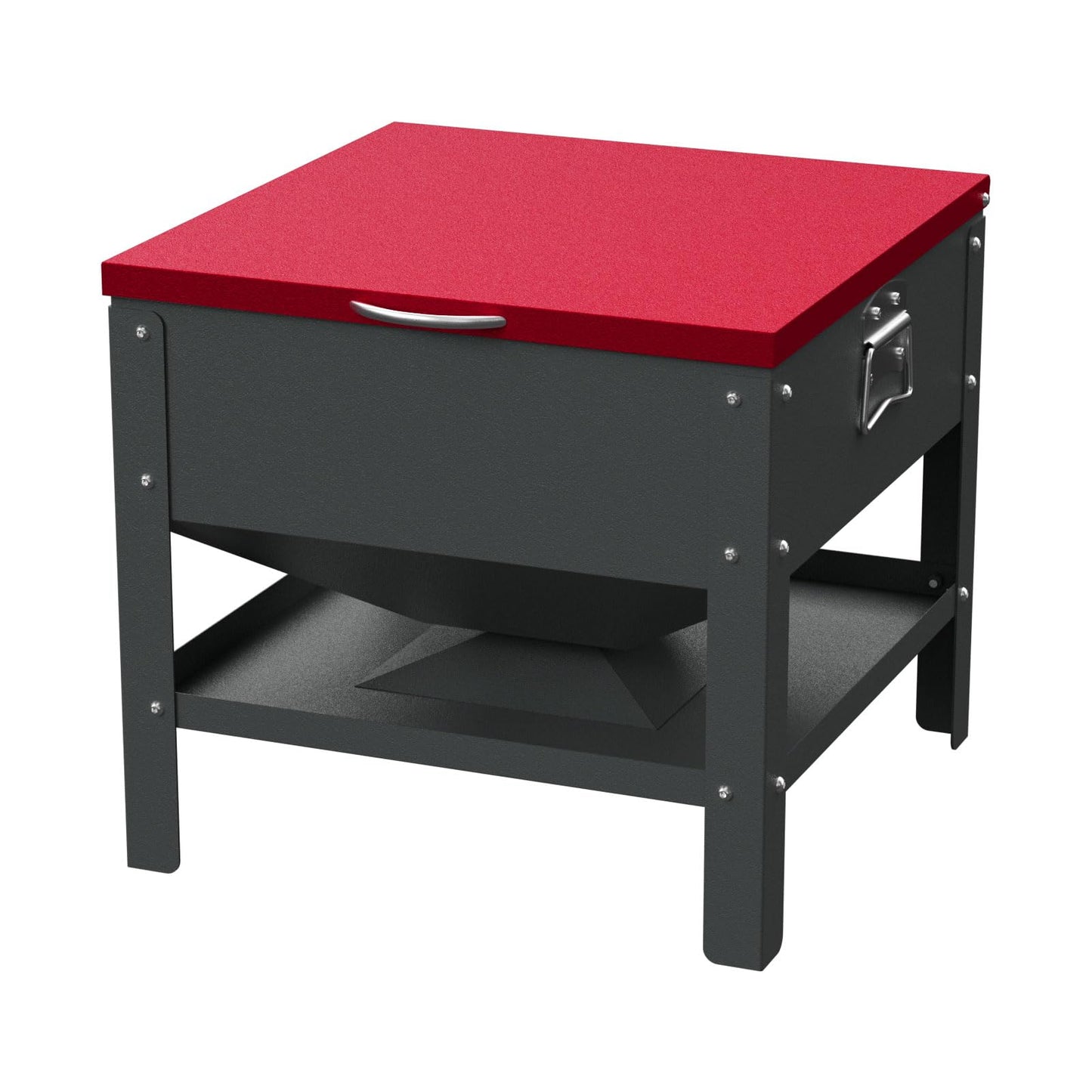 Automatic Chicken and Duck Feeder, 80 LBS Capacity Metal Chicken Feeder, Weatherproof Outdoor Gravity Feeding Barrel, No-Waste Feeder for Backyard Flock (Red)