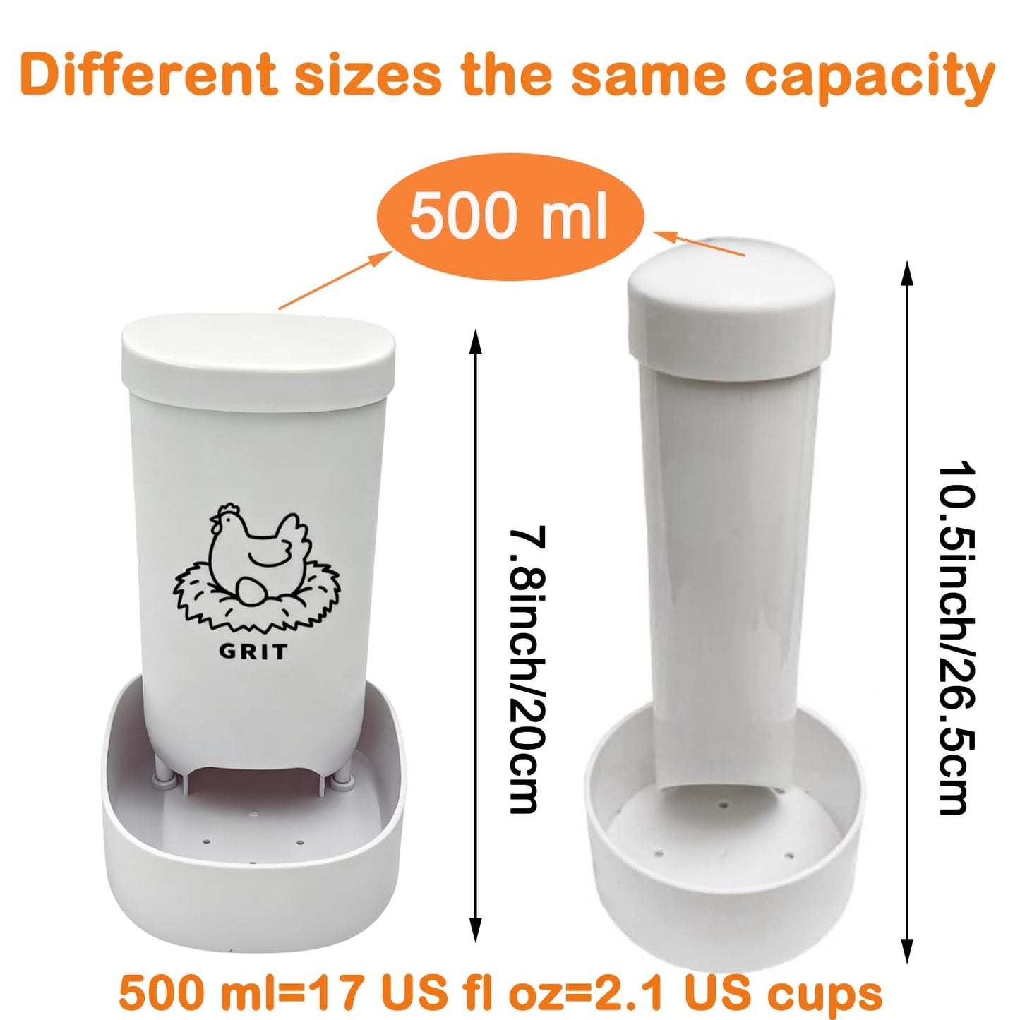 Chicken Oyster Shell Feeder and Grit Feeder Crushed Eggshells Chicken Feeder Chicken coop Accessories Automatic Chicken Feeder