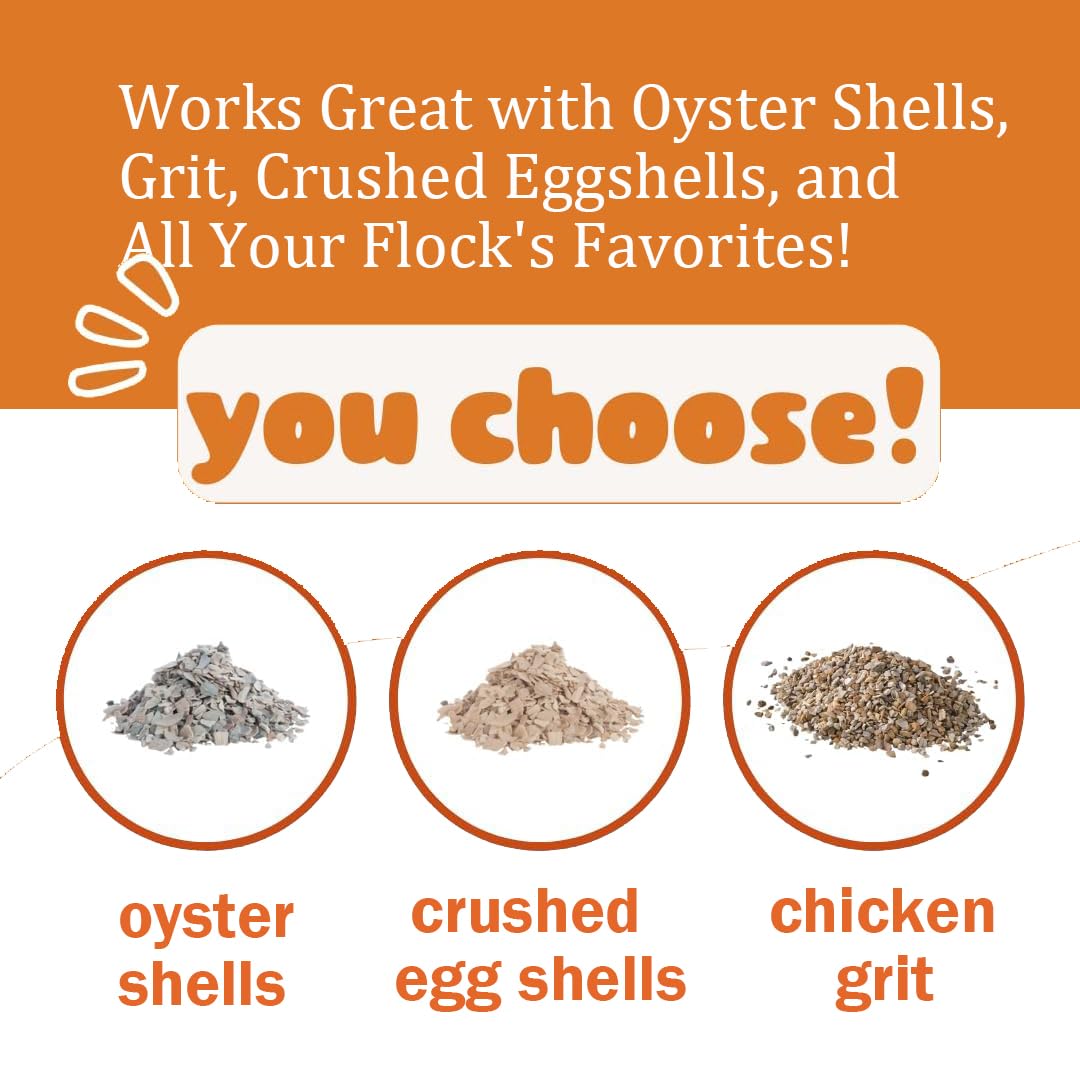 Chicken Oyster Shell Feeder and Grit Feeder Crushed Eggshells Chicken Feeder Chicken coop Accessories Automatic Chicken Feeder