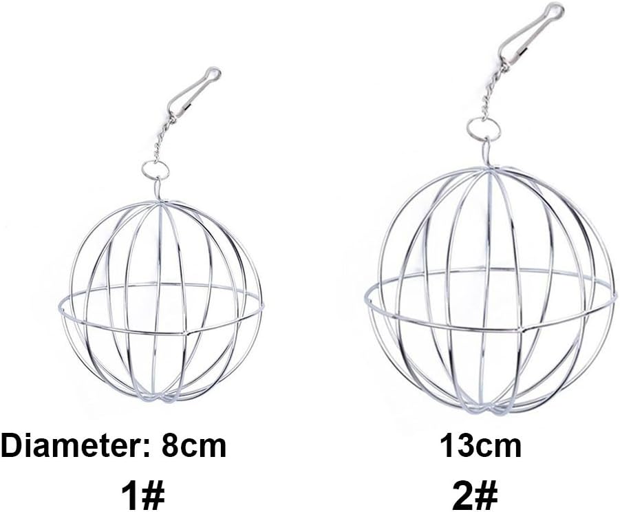 UXELY Metal Food-Ball, Guinea Pig Hay Feeder, 8/13cm Feed Ball for Rodents, Rabbit Grass Manger Holder Feeding Dispenser for Bunny, Stainless Steel Frame