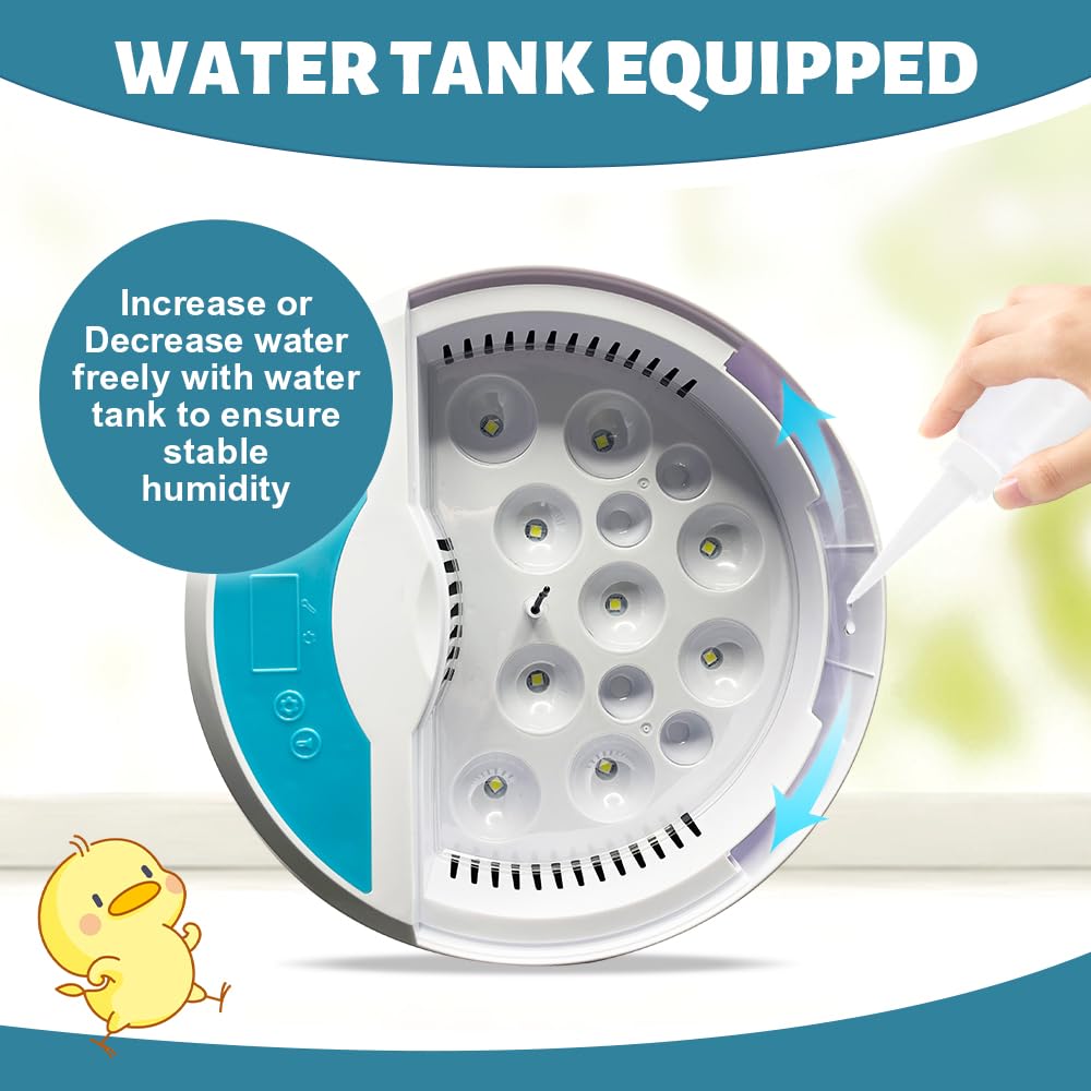 HOWOOIUA 9 Egg Incubator for Hatching Eggs – Automatic Temperature Control, LED Candler, High Hatch Rate – Ideal for Chicken, Quail, Parrot Eggs
