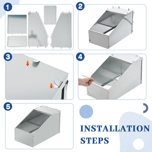 Maxcheck 2 Pcs Galvanized Metal Rabbit Nesting Box Bunny Small Animal Nest with Removable Acrylic Floor Durable Easy to Clean for Indoor Outdoor Use Homesteaders Rabbitry Supplies