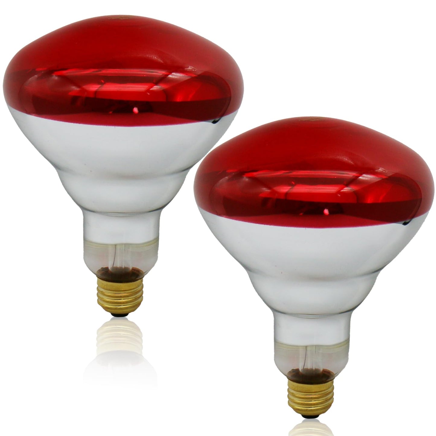 250 Watts Infrared Heat Lamp Bulbs, R40 Red Heat Light Bulb E26 Base for Chickens, Brooder Coop Heater, Reflector Heating Bulb for Food Service, Pet, Reptiles, Bathroom, Light Therapy, 2 Pack