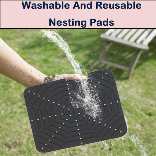 Durable Washable Chicken Nesting Pads for Coop - 12x12 Inch Reusable Nest Box Mats, 4PCS Soft Plastic Liners for Egg Laying Hens - Easy Clean, Leakproof, Premium Quality