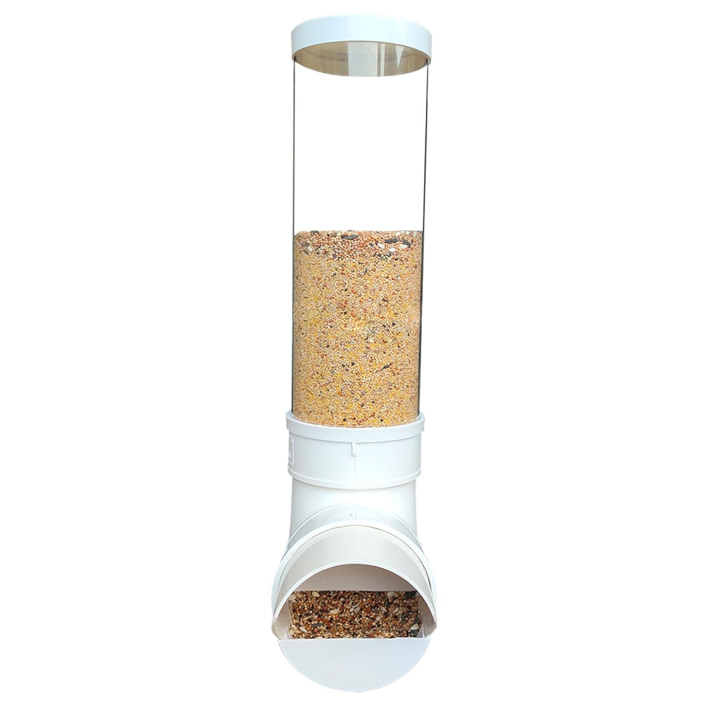 PVC Chicken Feeder,Outdoor Automatic Chicken Feeder,Chicken feeders no Waste,Wall Mount Weatherproof Chicken Gravity Feeder (Transparent)