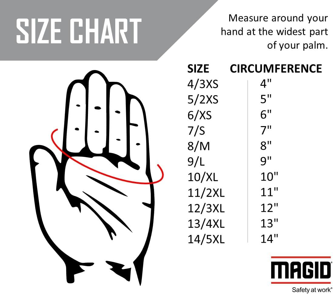 MAGID T-REX Flex Series TRX150 Economy Knit Impact Glove with NitriX Grip Technology Palm Coating–CutLevelA5 Size 6/XS(72 Pairs)