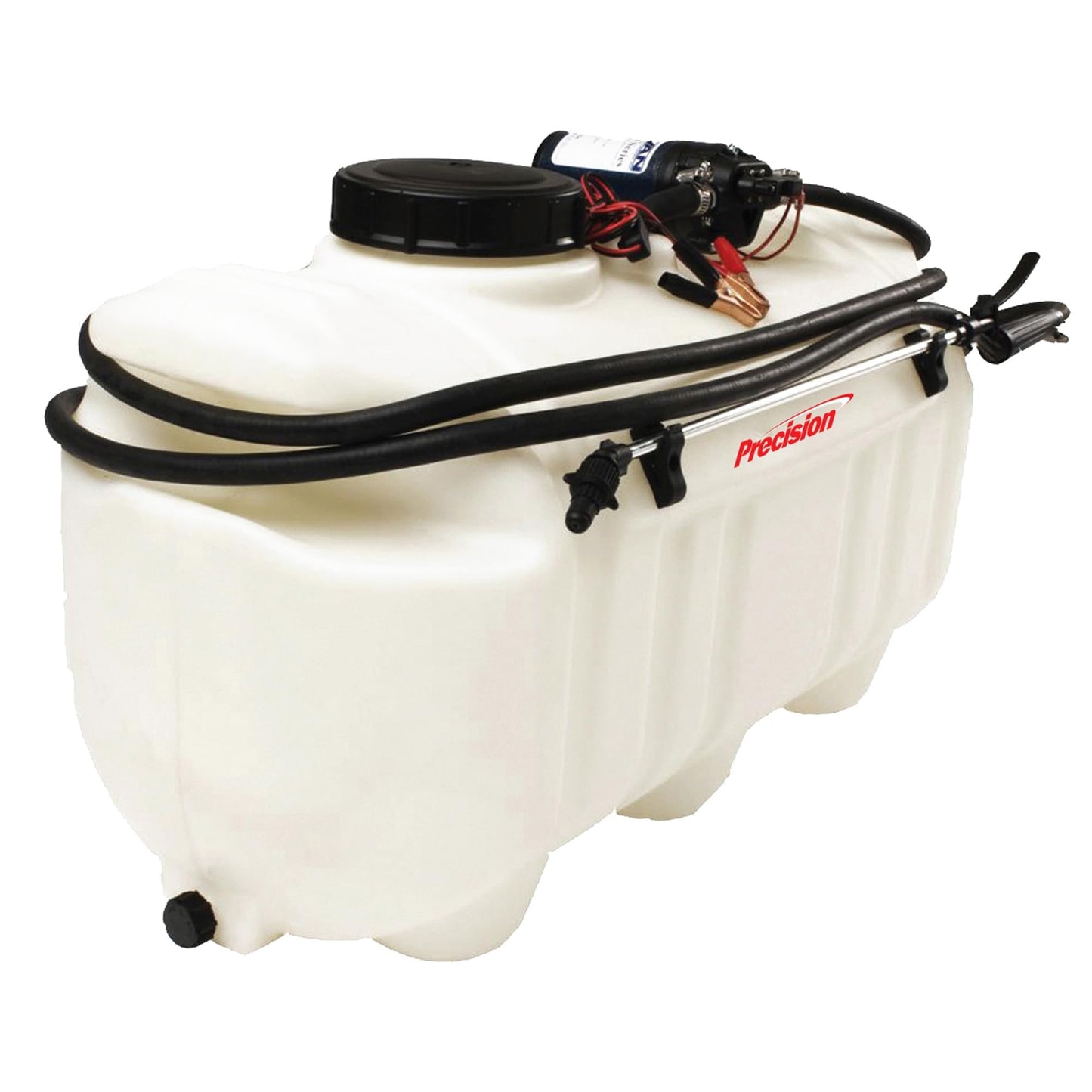 Precision Products High-Performance ATV Sprayer, 25-Gallon Pull Behind Sprayer with 1 GPM, 60 PSI, 6 Inch Tank Opening, 18 Inch Wand, Tow Behind, Translucent White, Made in USA